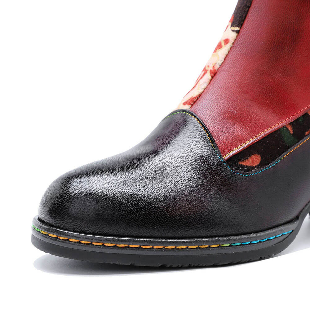 Leather Handmade Embossed Adjustable Boots – product view 12