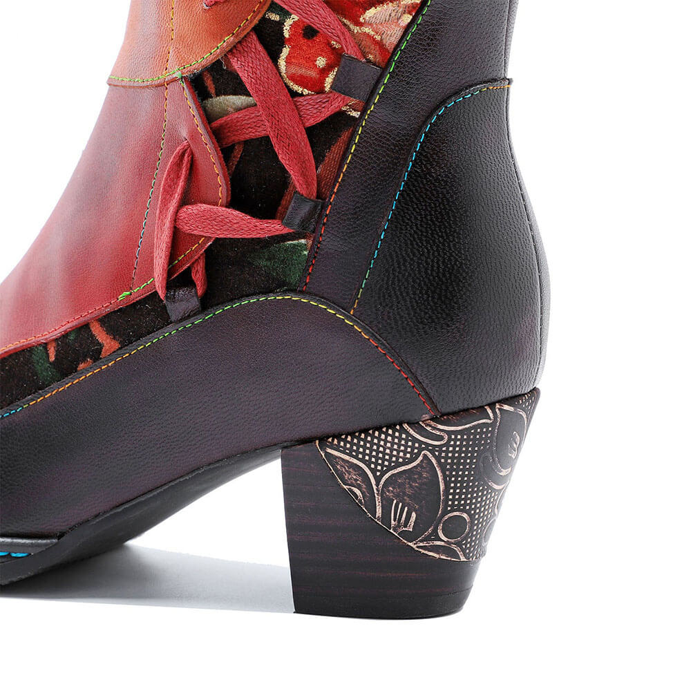 Leather Handmade Embossed Adjustable Boots – product view 13
