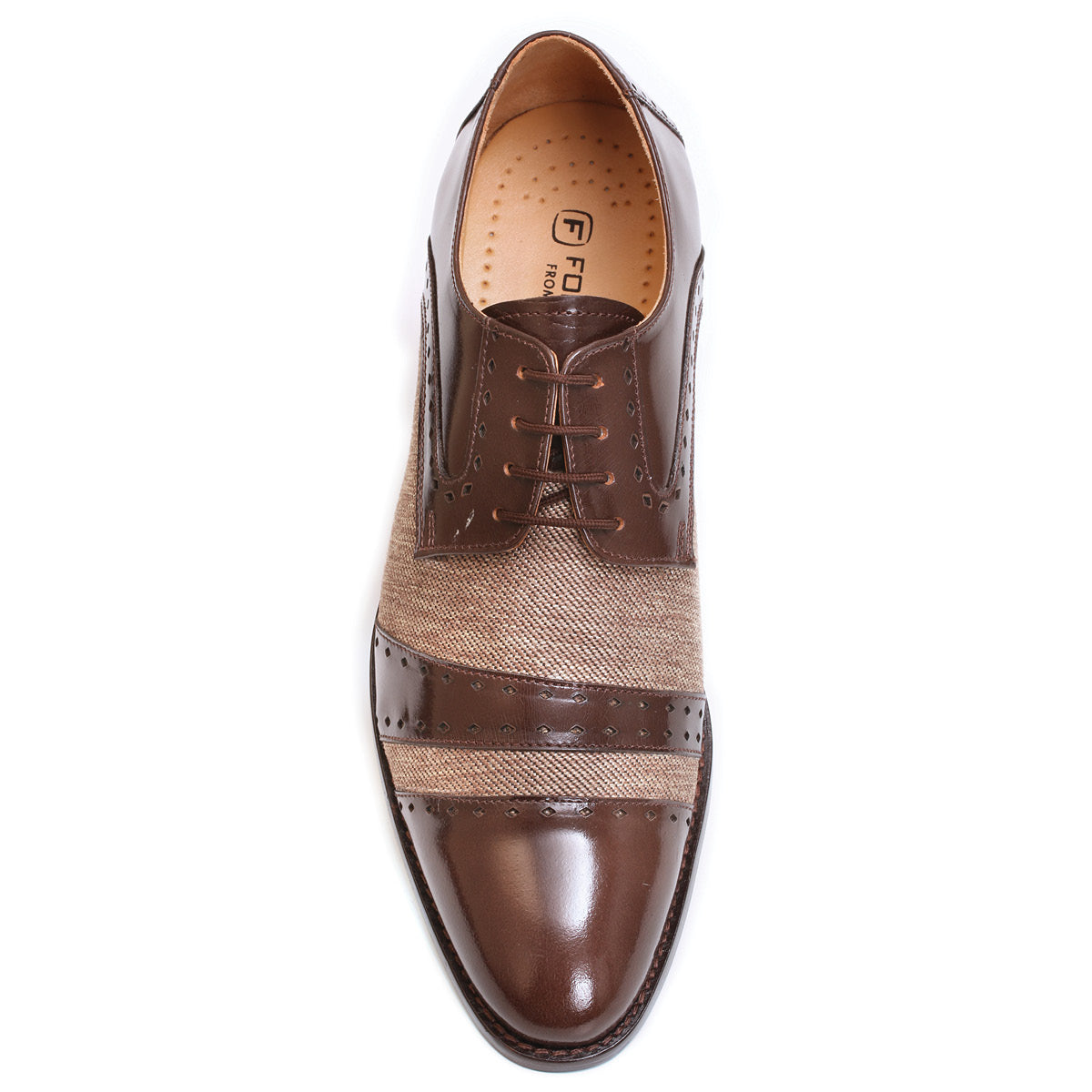Yuma Leather Textile Derby Style Dress Shoes