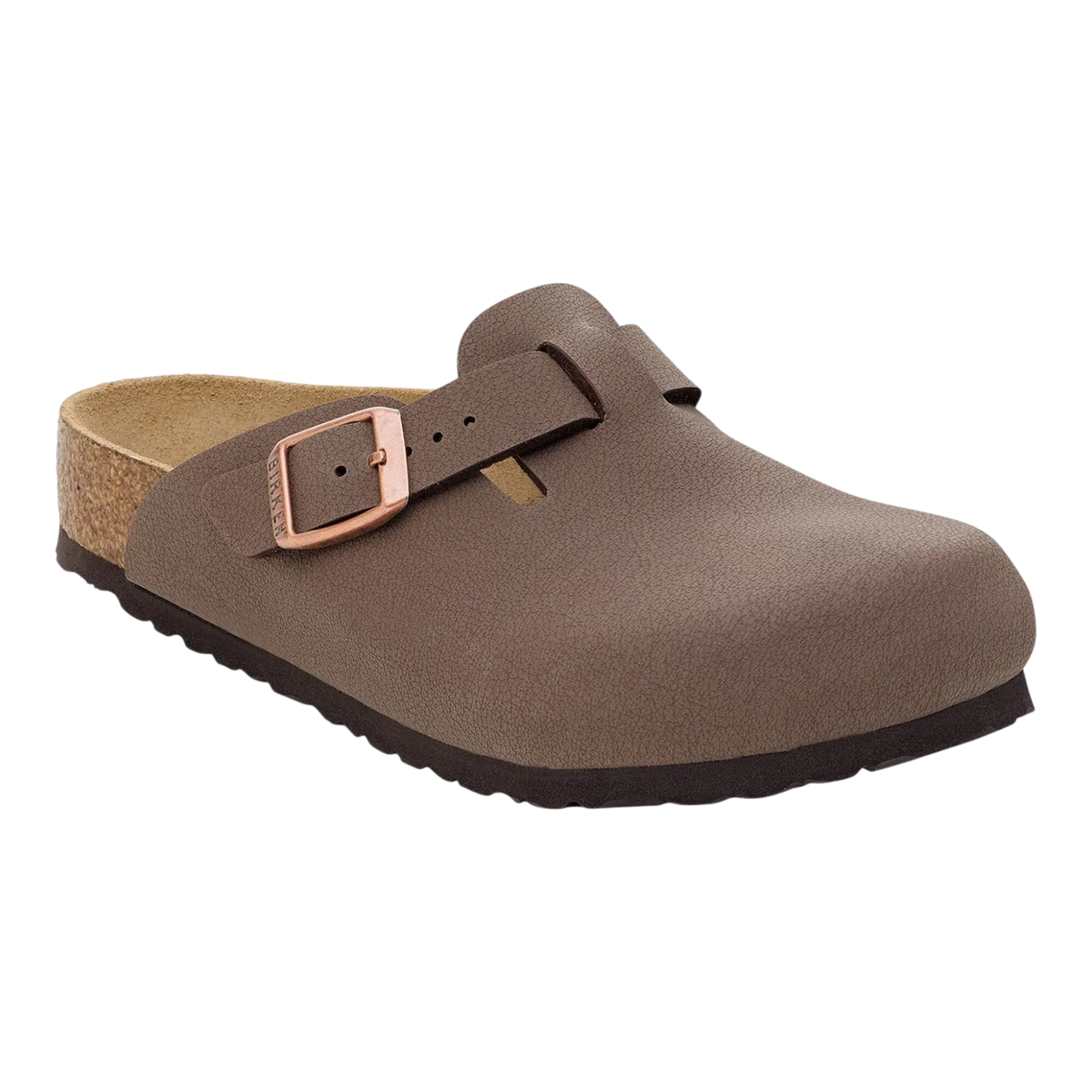 Birkenstock Boston Kids' Clogs — Mocha Birkibuc – Front View