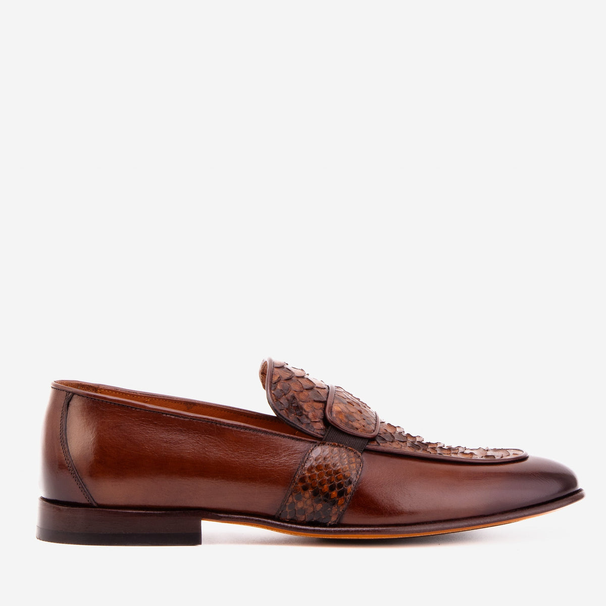 The Dorian Tan Python & Baby Buffalo Leather Loafer Men Shoe