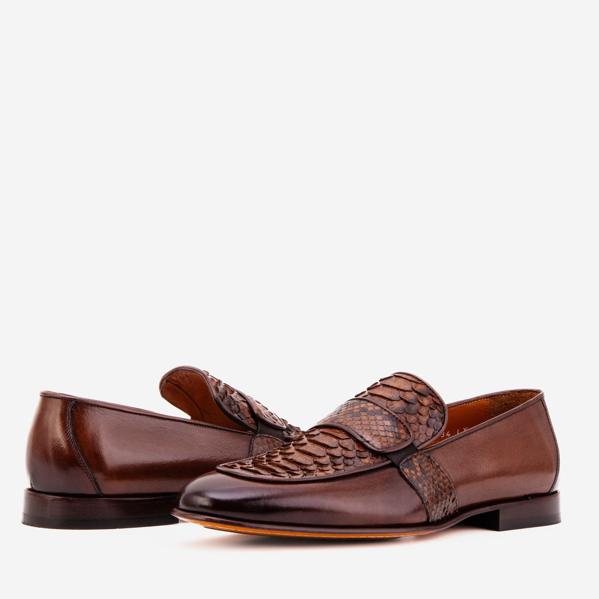The Dorian Tan Python & Baby Buffalo Leather Loafer Men Shoe