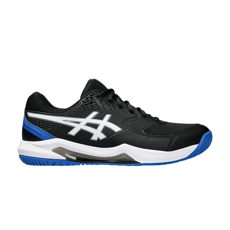ASICS GEL-DEDICATE 8 Wide Mens Tennis Shoes — Black/Tuna Blue