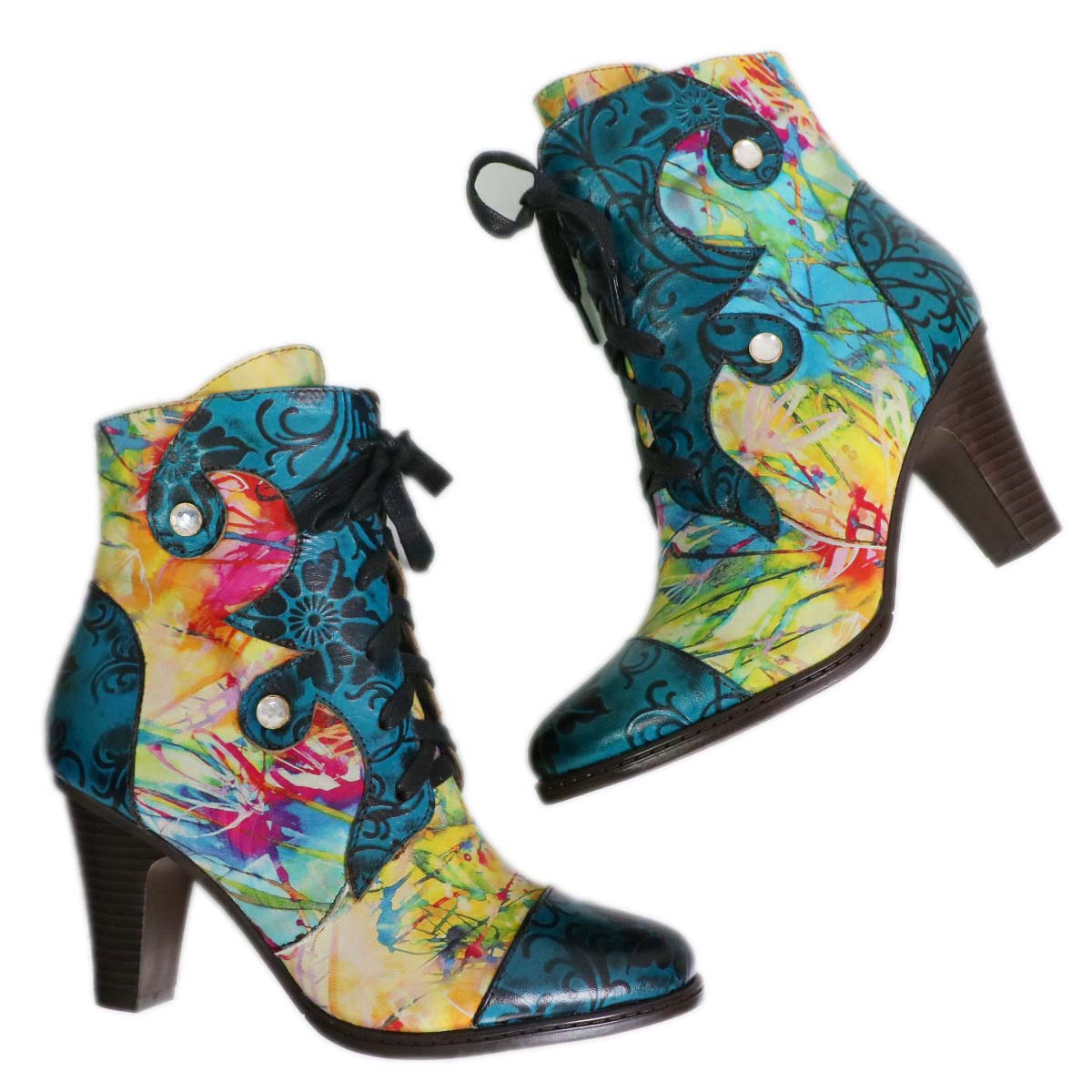 Retro Hand painted Leather Boots – product view 4
