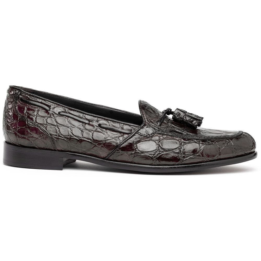 Zelli Italia 11-582-NIC FRANCO Crocodile Tassel Loafer, Nicotine Front View