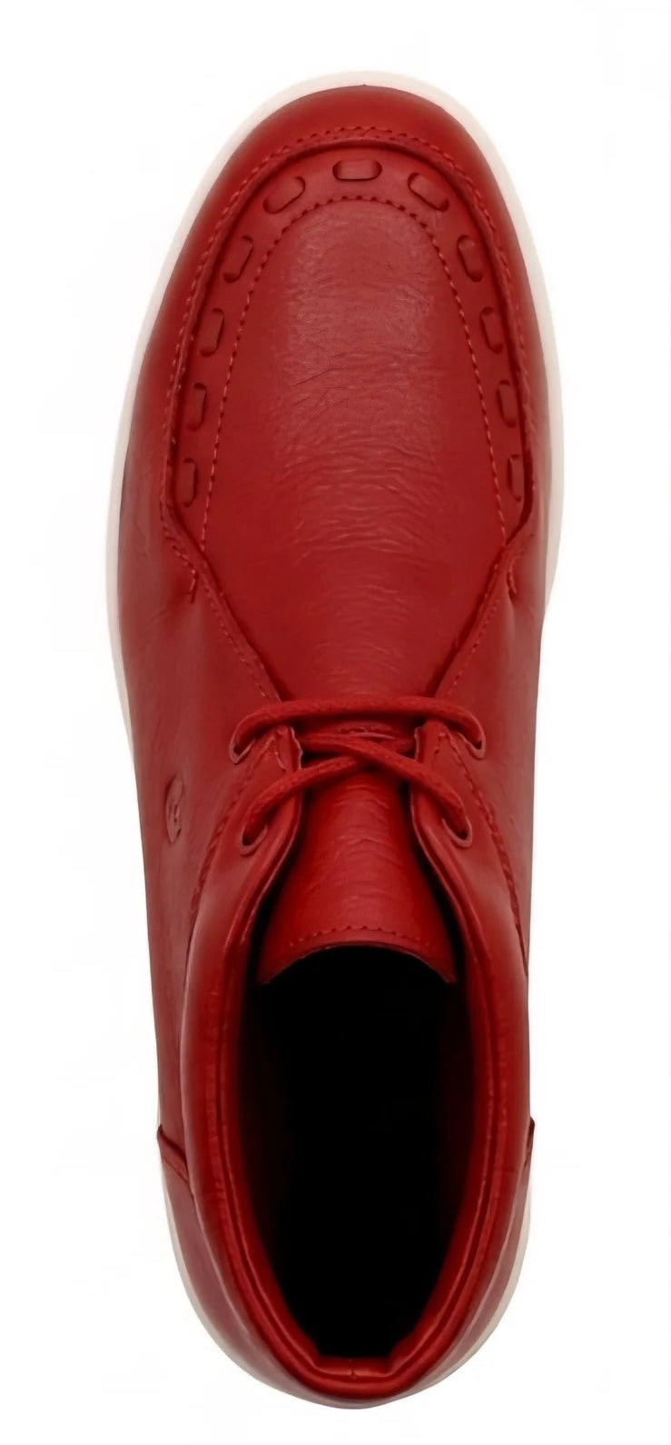 Johnny Famous Bally Style Soho Men's Red Nappa Leather High Top Sneakers with Cream Sole