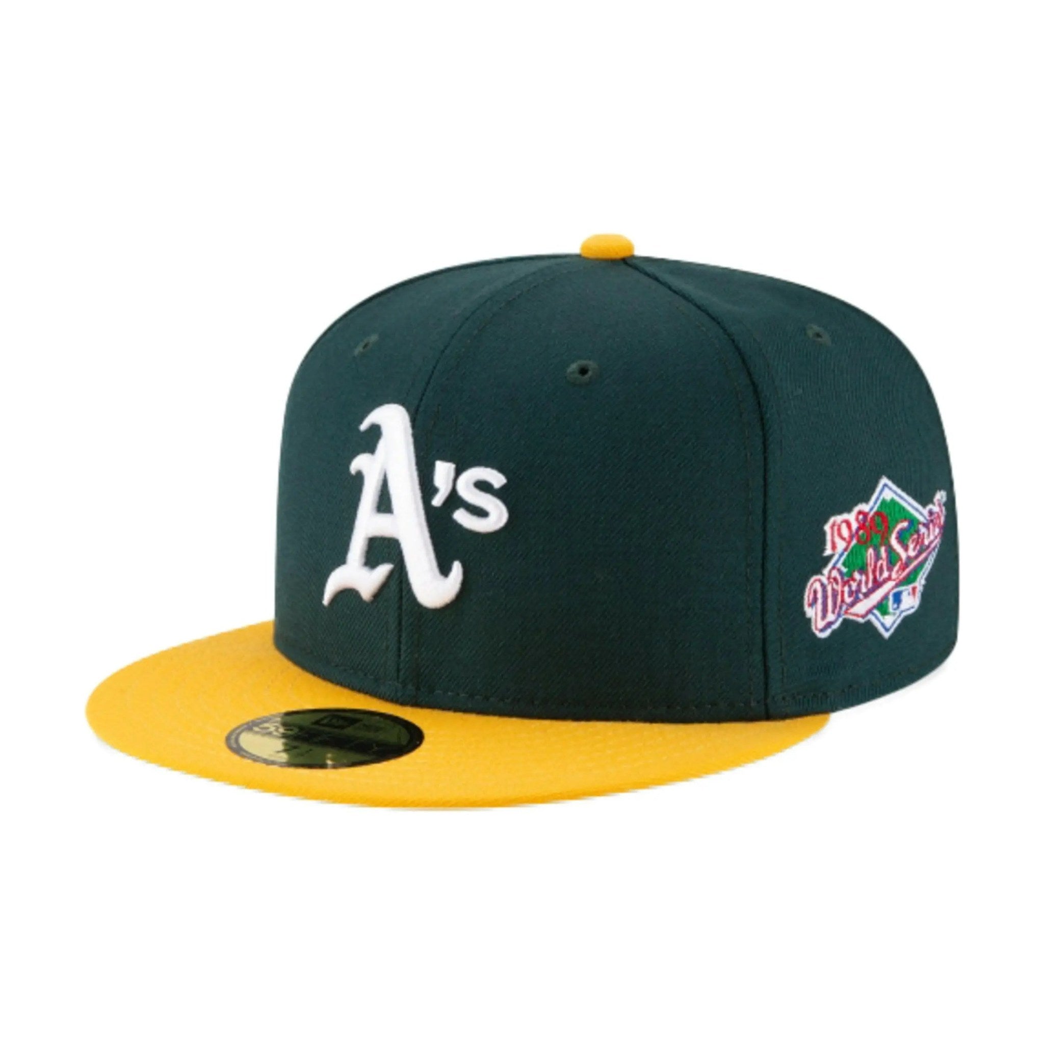 New Era 59Fifty Oakland Athletics 1989 World Series Men Fitted Hat Green/Yellow