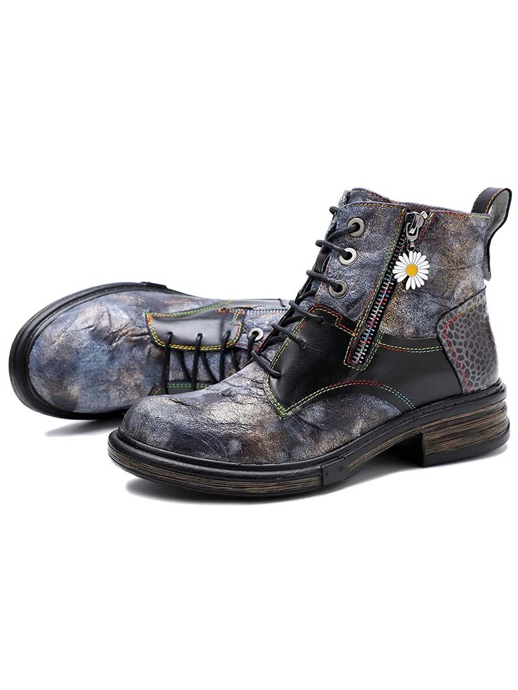 Genuine Leather Vintage Ankle Boots – product view 4