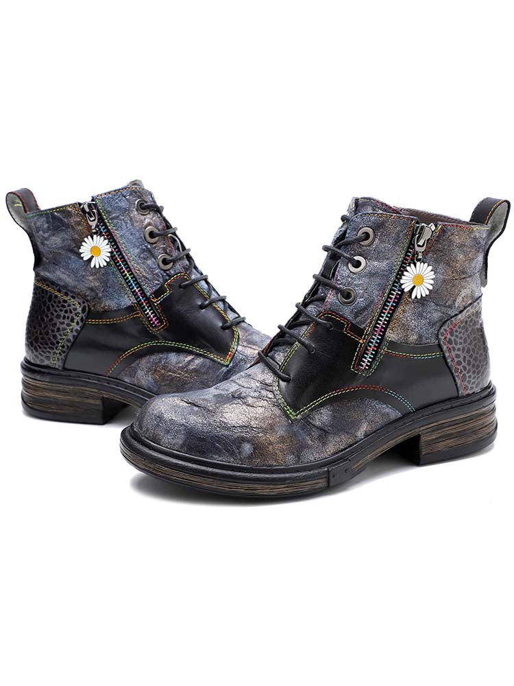 Genuine Leather Vintage Ankle Boots – product view 5