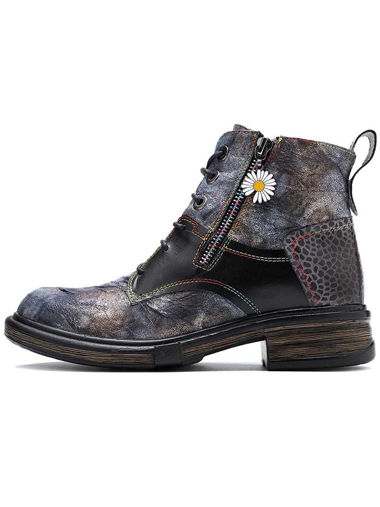 Genuine Leather Vintage Ankle Boots – product view 3