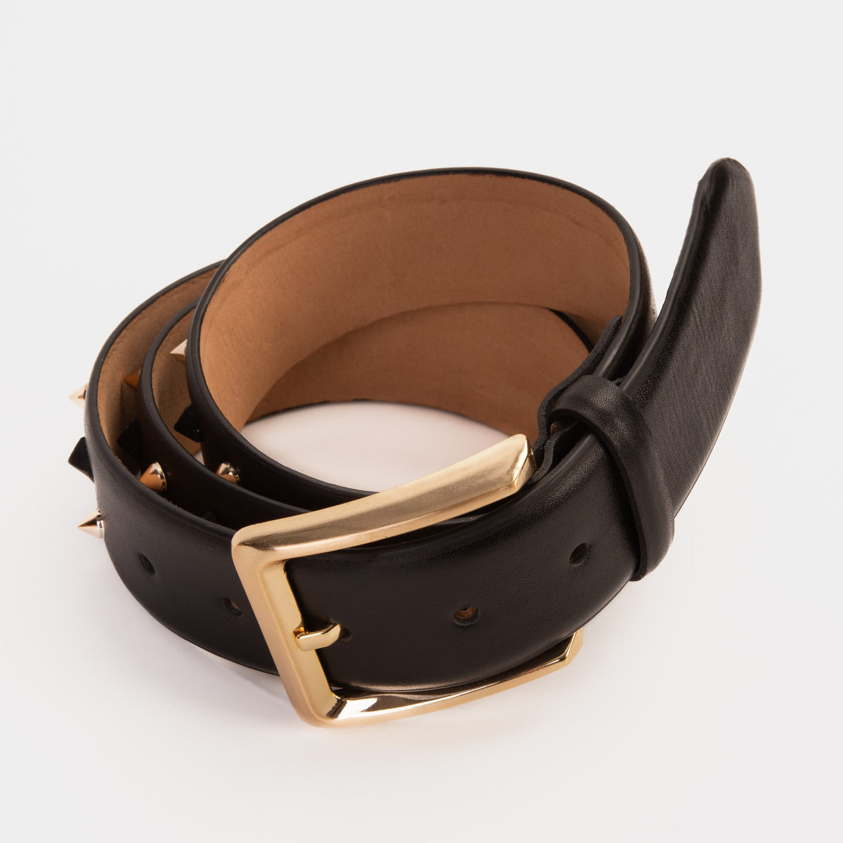 Vinci Leather The Infanta Black Spike Leather Belt – product view 6