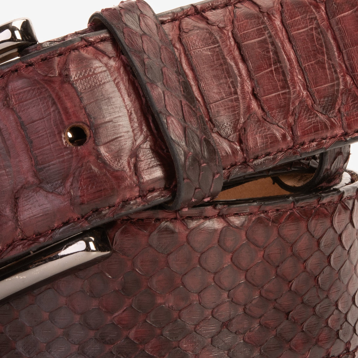 The Boss Burgundy python Sneak Leather Leather Belt