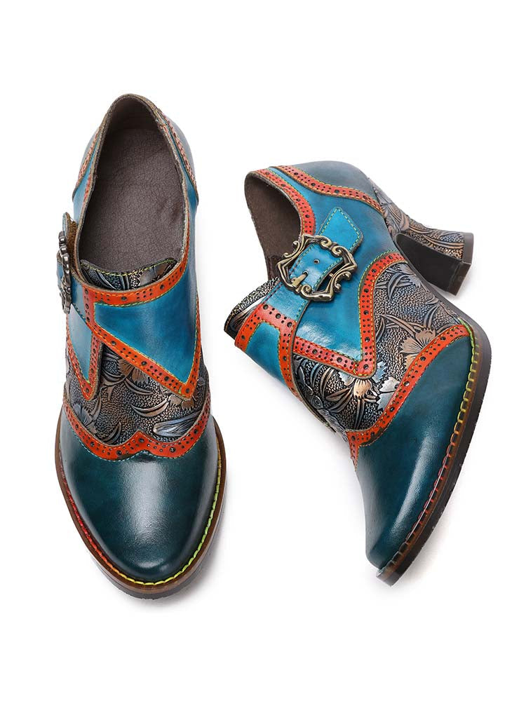 Kaisley Hand Embossed Leather Shoes – product view 5