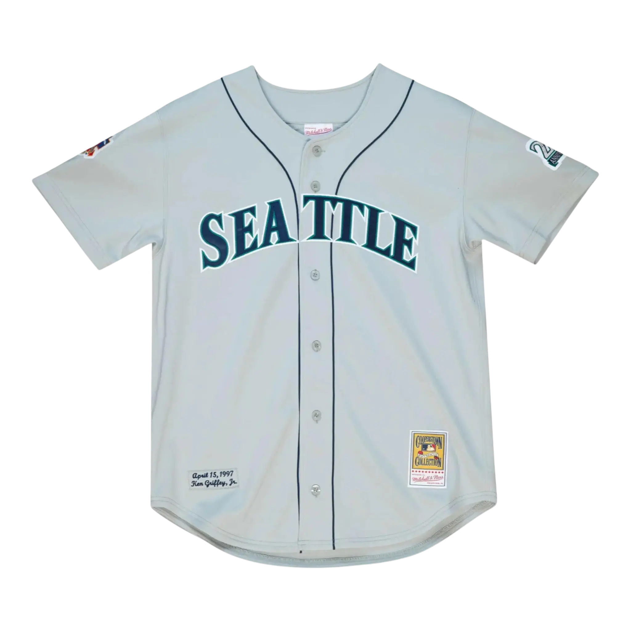 Mitchell & Ness Authentic Seattle Mariners 1997 Ken Griffey Jr. Men's Baseball Jersey — Grey