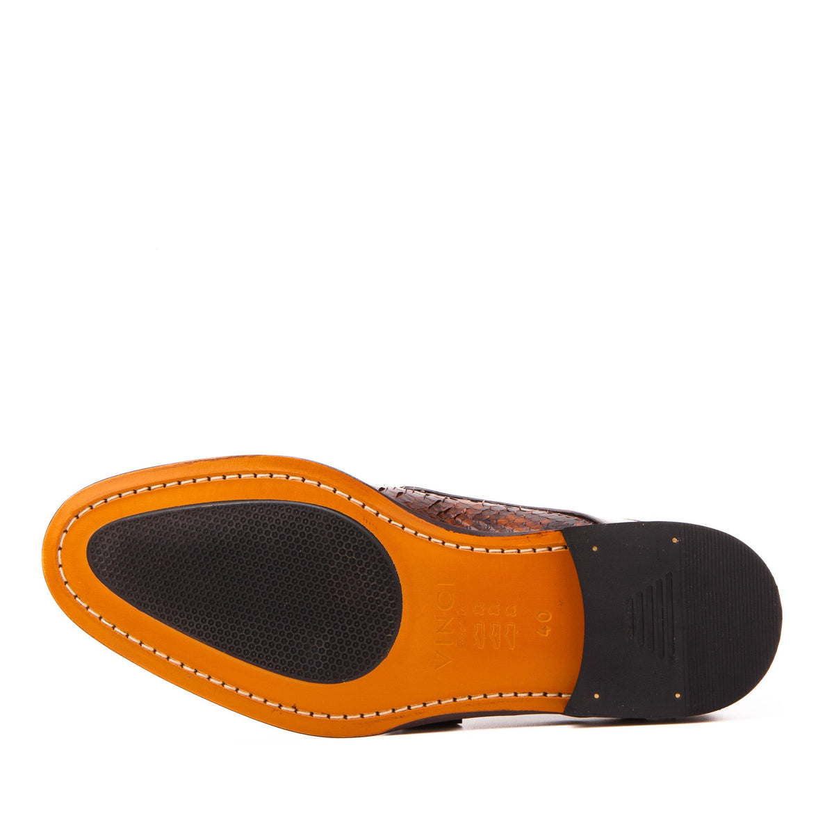The Valmont Tan Python Leather Derby Men Shoe