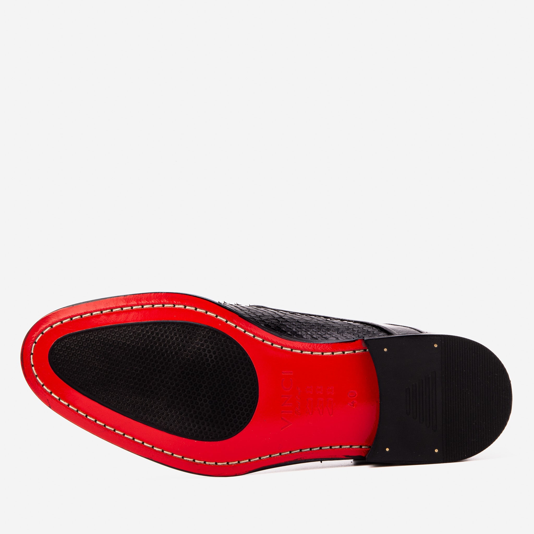 The Valmont Black Python Leather Derby Men Shoe
