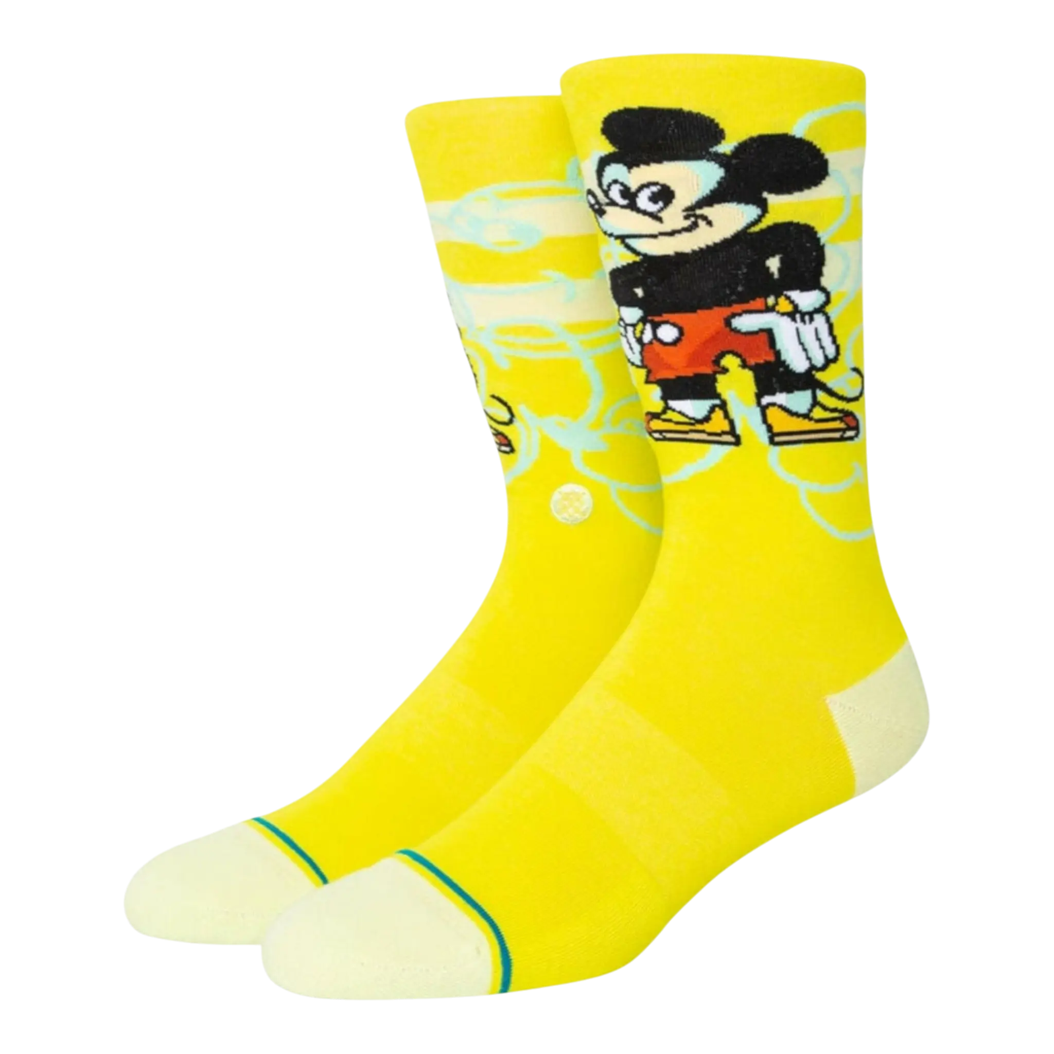 Stance x Dillon Froelich Mickey Men Crew Socks Lime Yellow