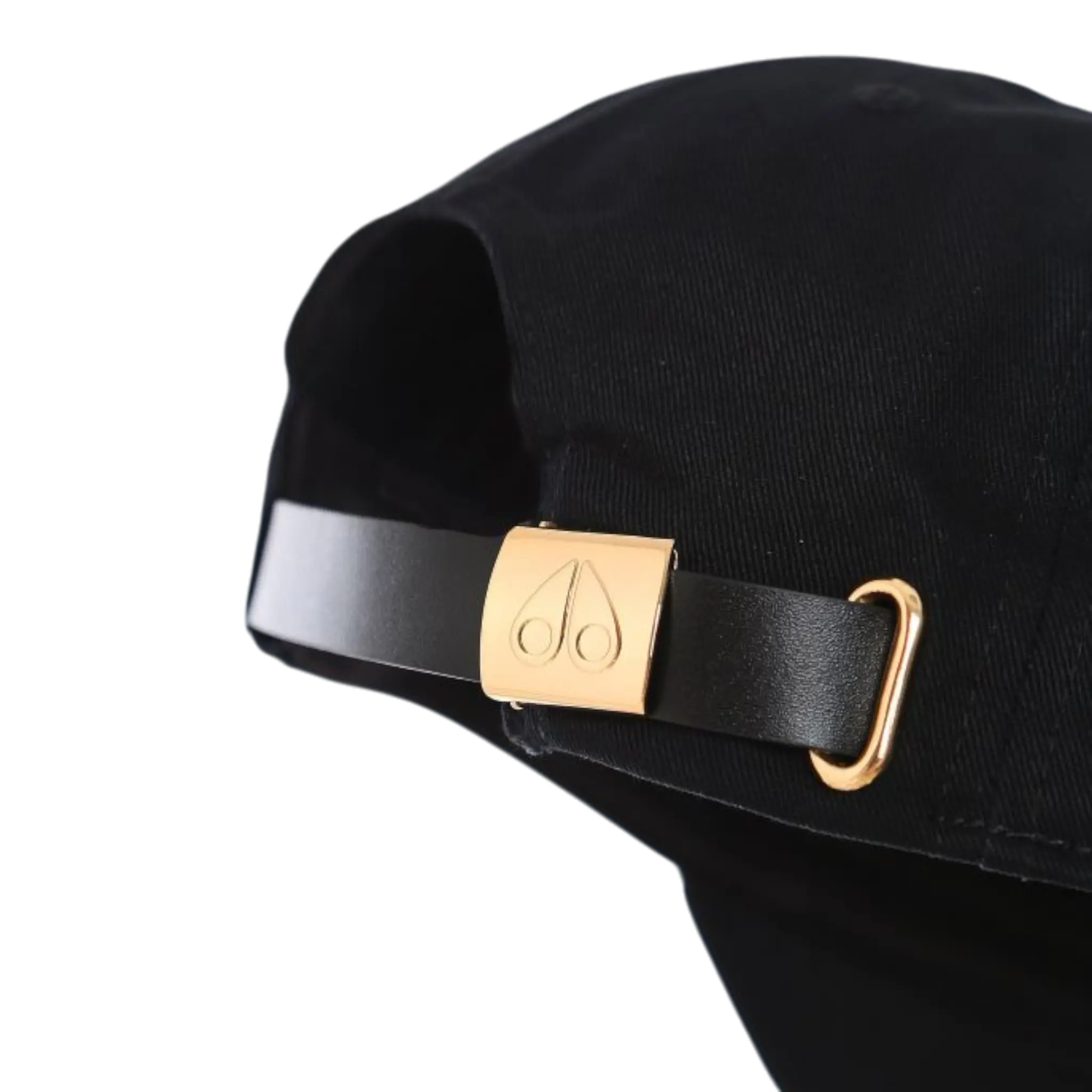 Moose Knuckles Logo Icon Adjustable Strapback Hat — Black/Gold Adjustable Cap