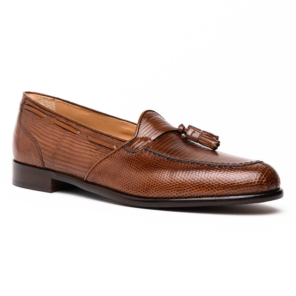 Zelli Italia 14-580-CGN FRANCO Teju Lizard Tassel Loafer, Cognac Side View