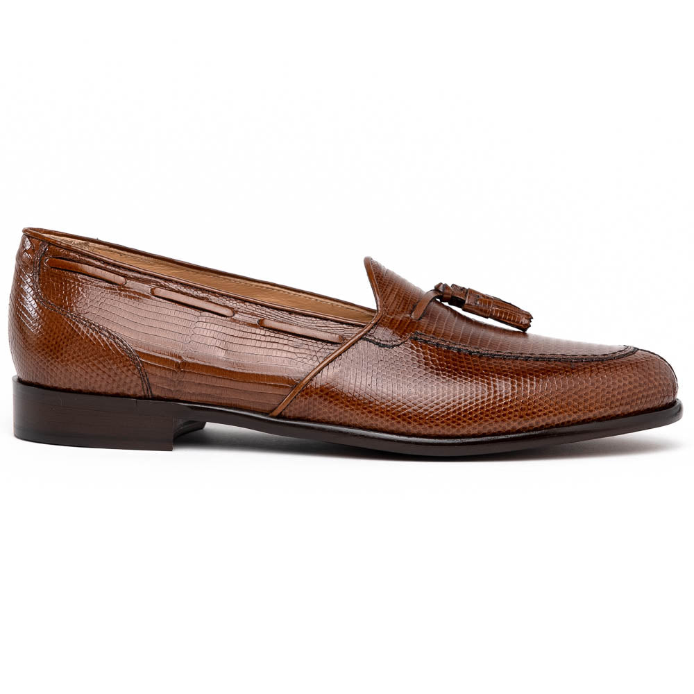 Zelli Italia 14-580-CGN FRANCO Teju Lizard Tassel Loafer, Cognac Front View