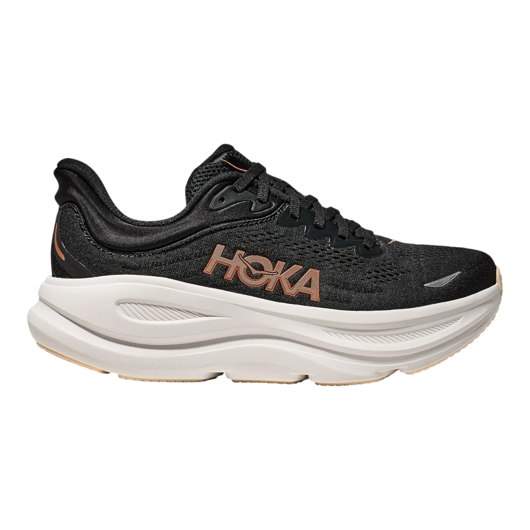 HOKA Bondi 9 Women Running Sneakers Black/Rose Gold