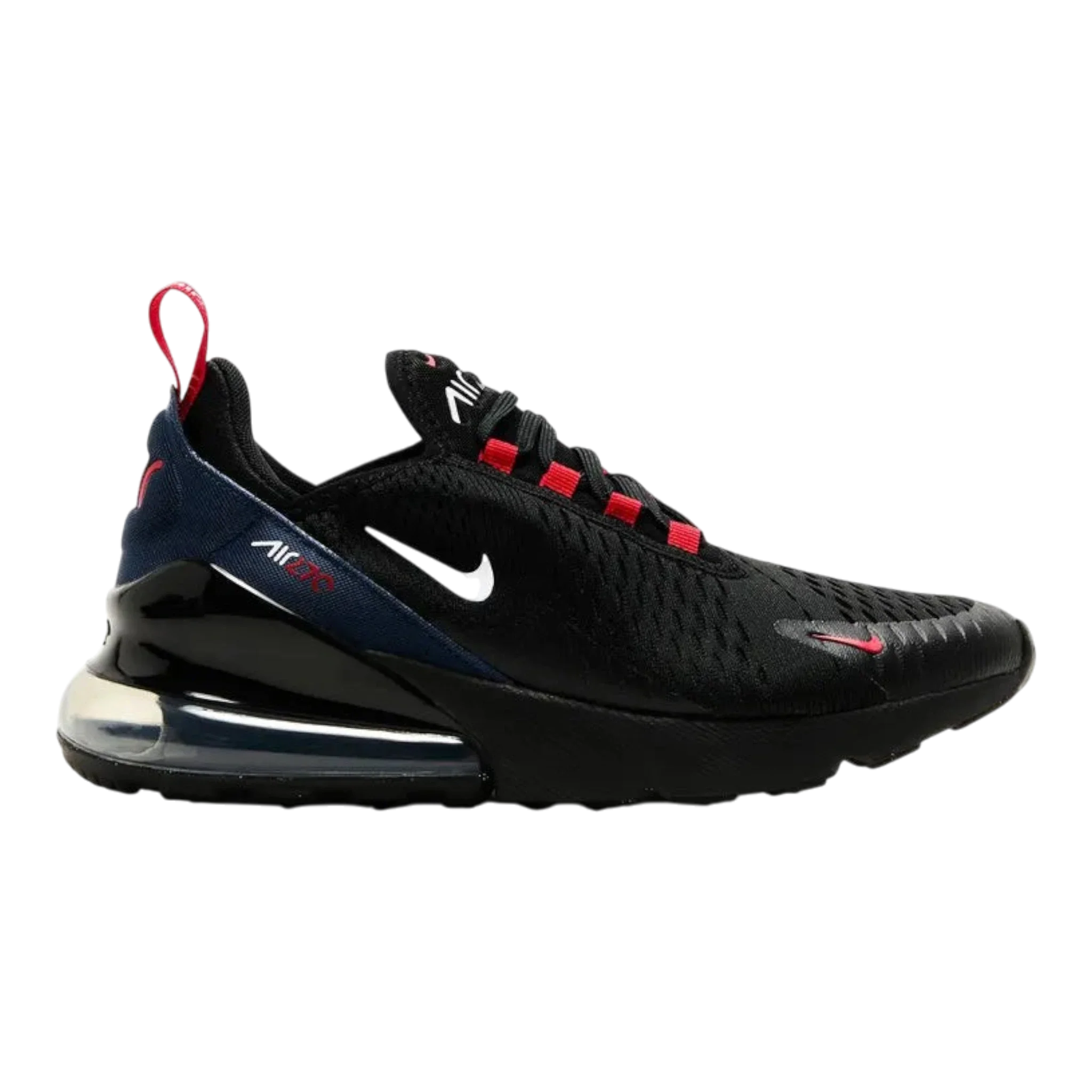Nike Air Max 270 Big Kids' (GS) Sneakers — Black/Navy Mesh Low-Top