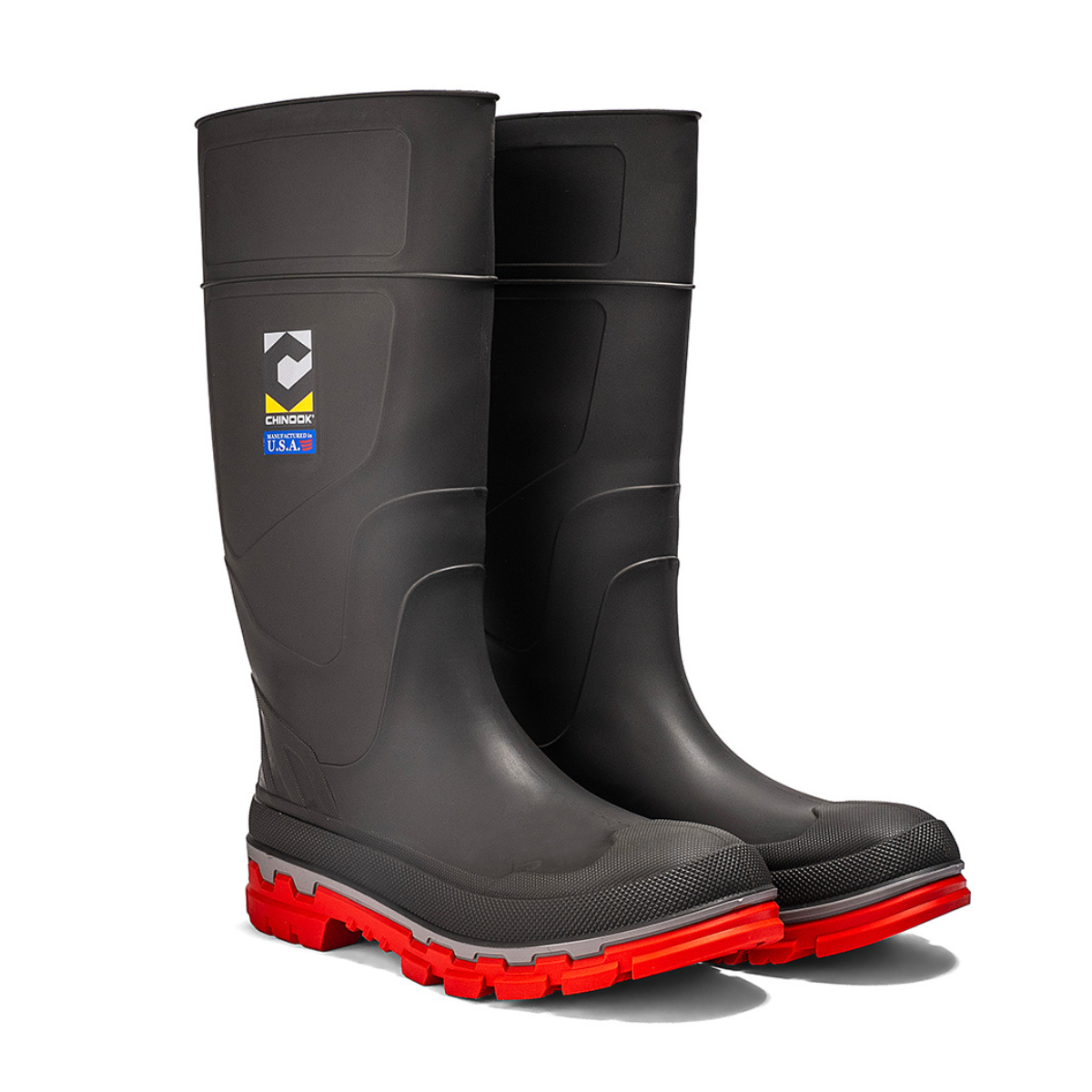 Kickaxe 15" Waterproof Rubber Boot - Grey/Orange – product view 5