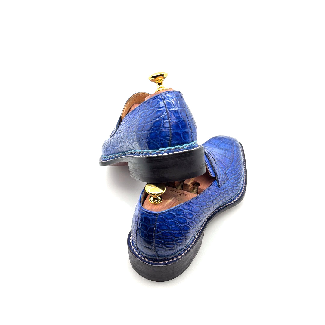 C&E Fashions Maurice Carolina Custom Made Alligator Loafer - Cobalt Blue – product view 8