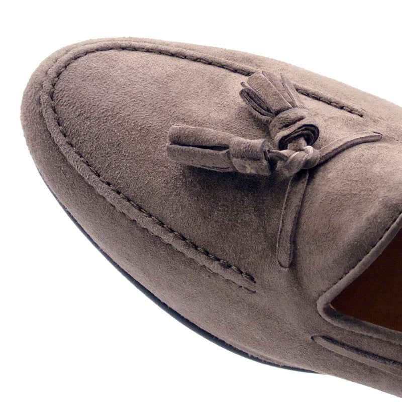 Zelli Italia 16-580-MOC NAPLES Italian Kid Suede Tassel Loafer, Mocha Bottom View