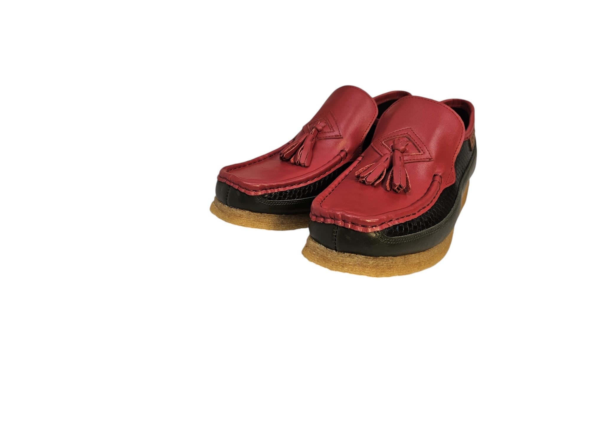 British Walkers BWB Men's Custom Black Leather and Snake Skin Slip On Shoes