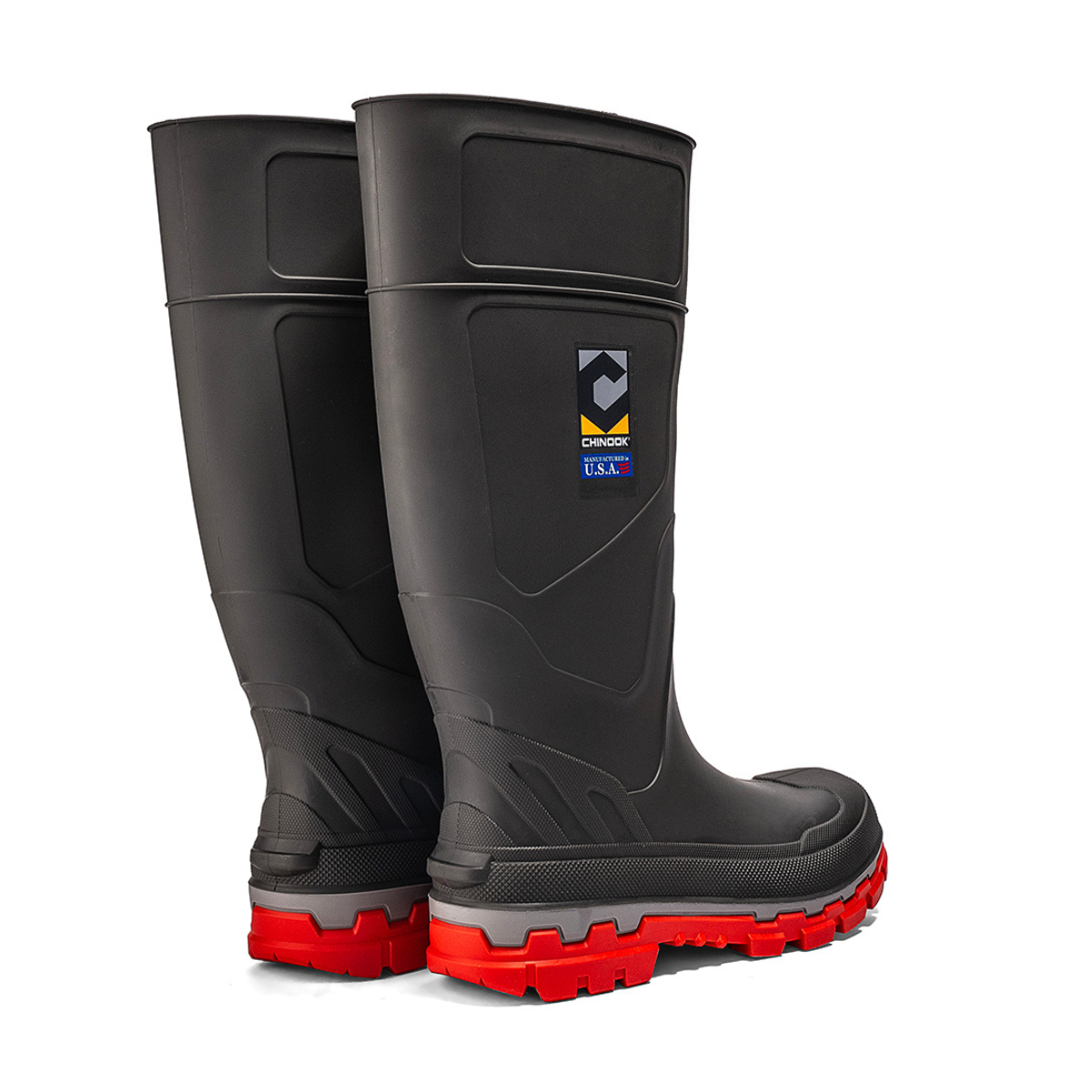 Kickaxe 15" Waterproof Rubber Boot - Grey/Orange – product view 6