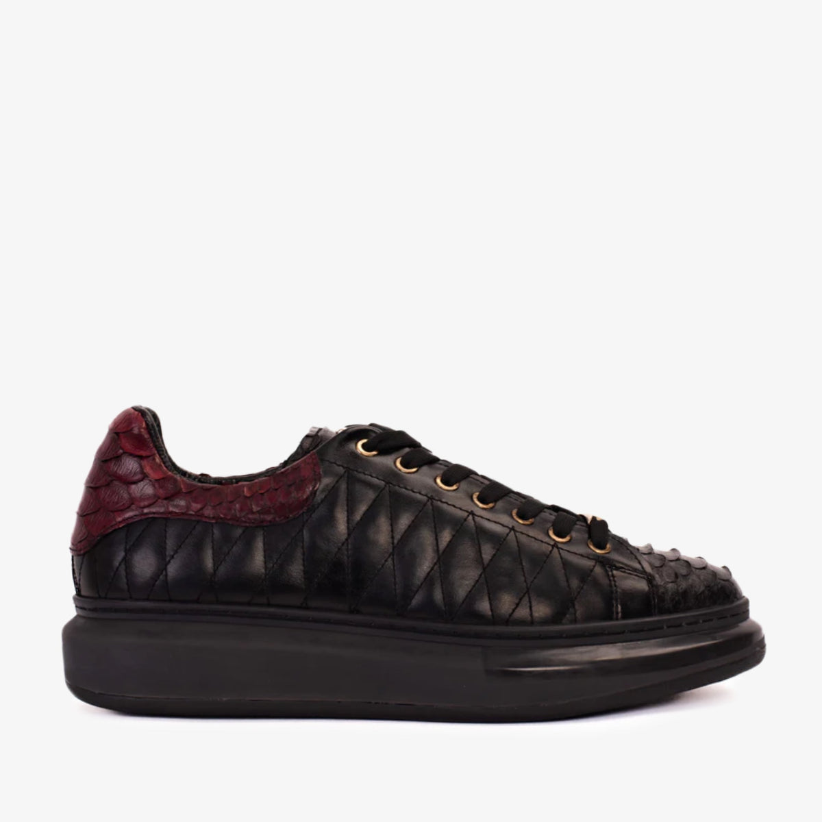 The Adler Pyht Snk Skin Black & Burgundy Men Sneaker
