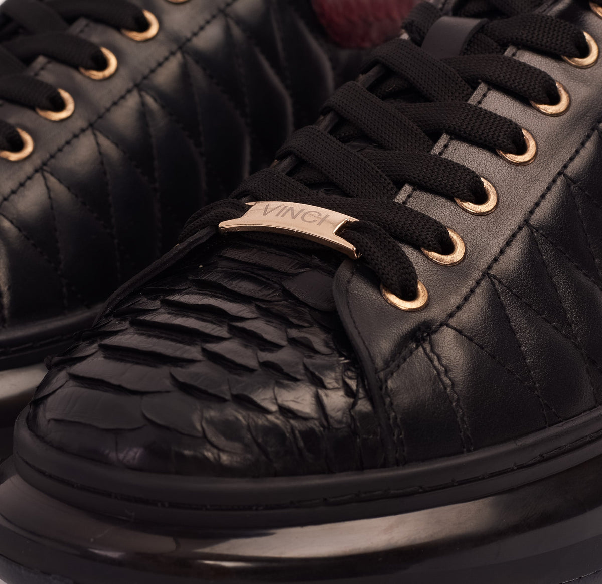The Adler Pyht Snk Skin Black & Burgundy Men Sneaker