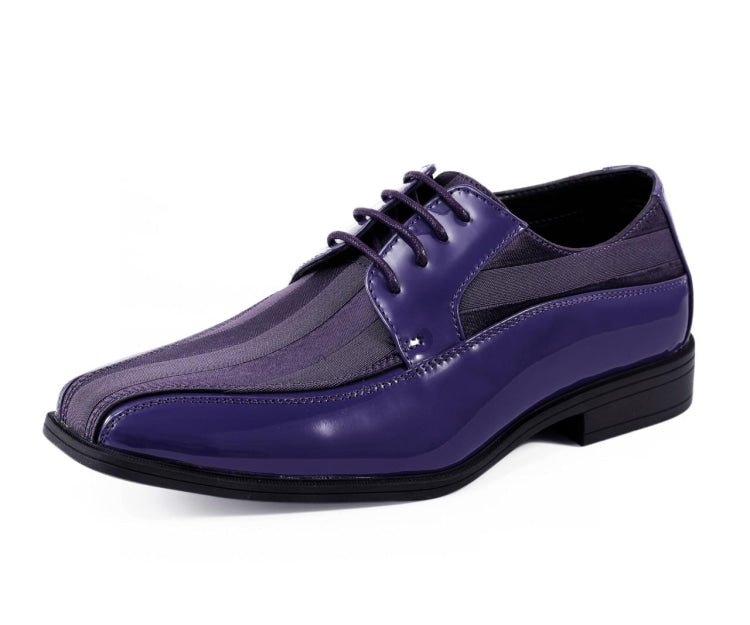Viotti 179 men's purple lace-up dress shoe, three-quarter view