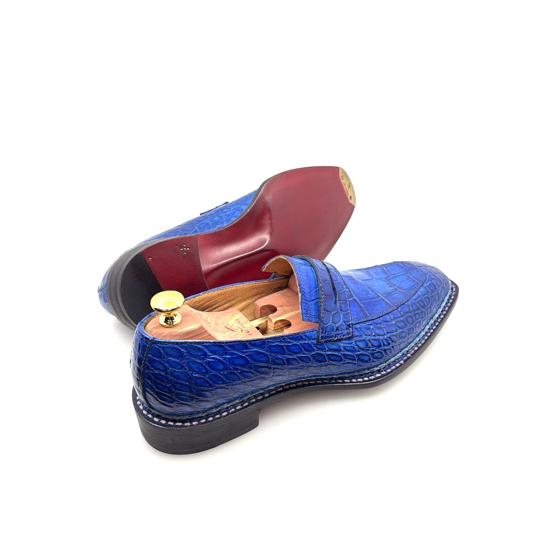 C&E Fashions Maurice Carolina Custom Made Alligator Loafer - Cobalt Blue – product view 12