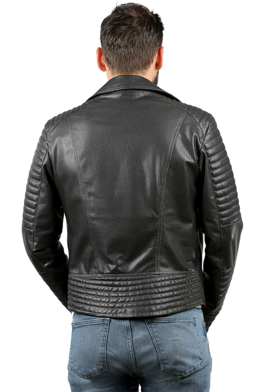 Vinci Leather The Fossett Black Leather Men Jacket – product view 5