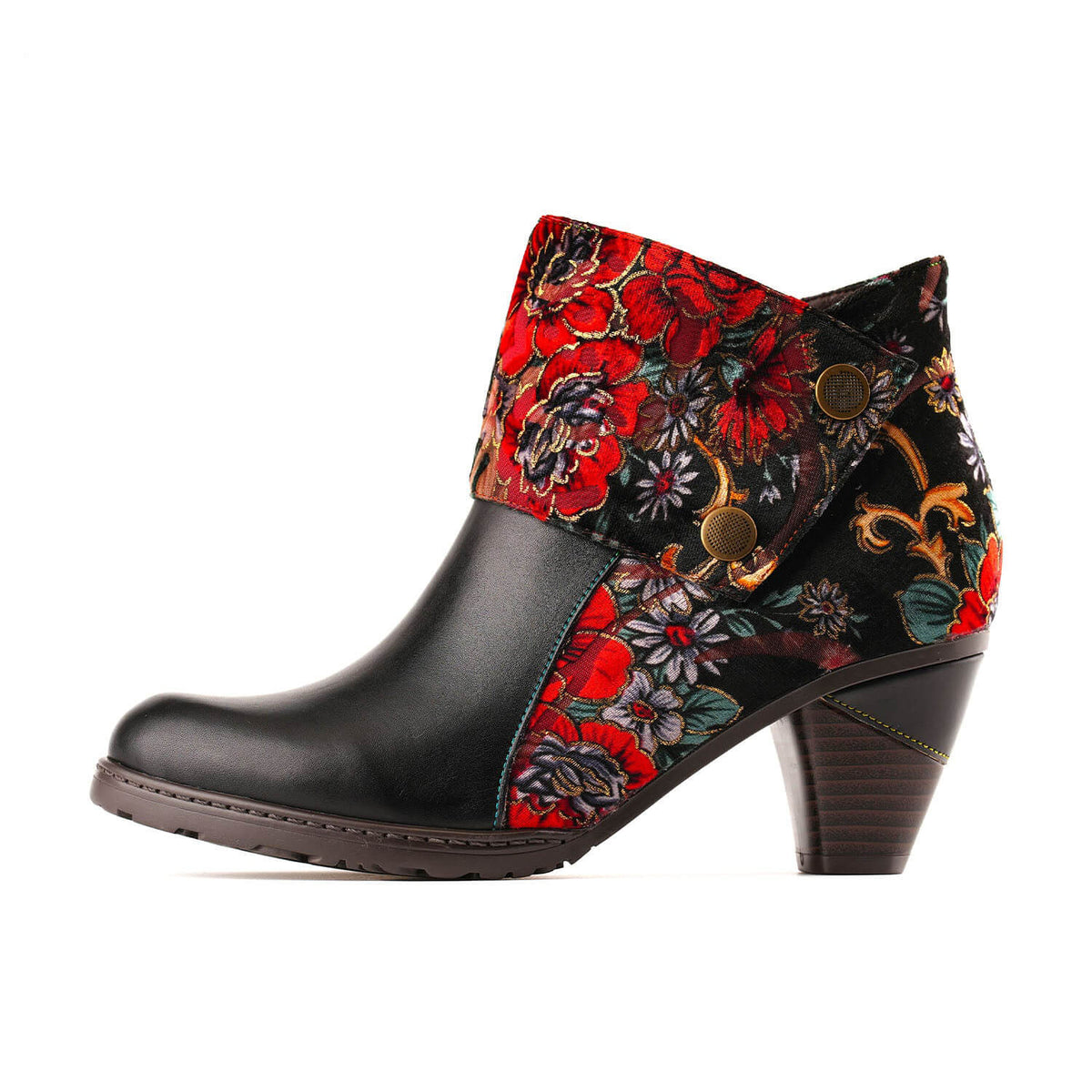 Retro Handmade Radiant Pattern Ankle Boots – product view 5