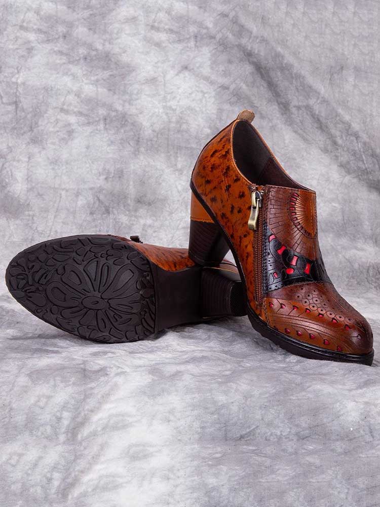 Emmeline Pattern Engraved Leather Shoes – product view 7