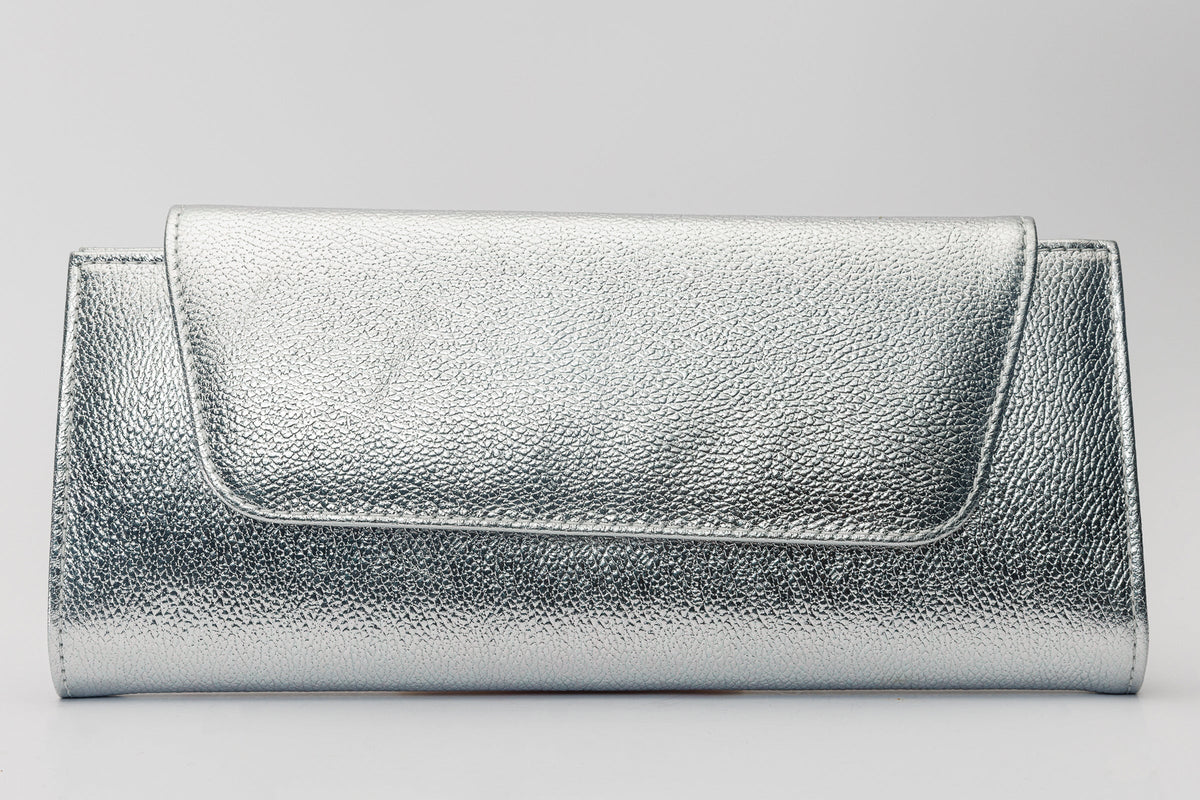 Vinci Leather The Ege Silver Leather Clutch – product view 2