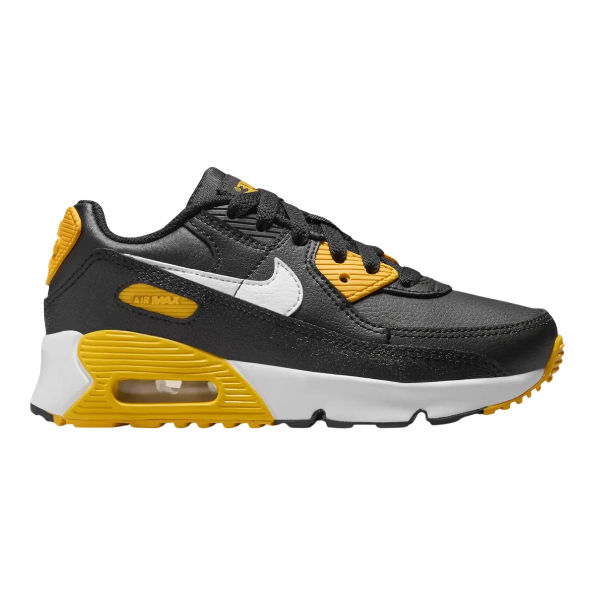 Nike Air Max 90 LTR Little Kids' (PS) Sneakers — Black/University Gold Leather Low-Top – product view 1