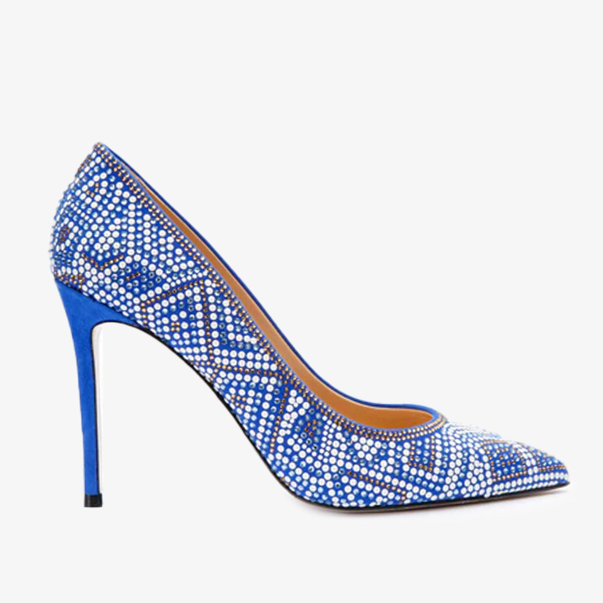 Vinci Leather The Nampula Sax Blue Glitter Leather Pump Women Shoe – product view 1