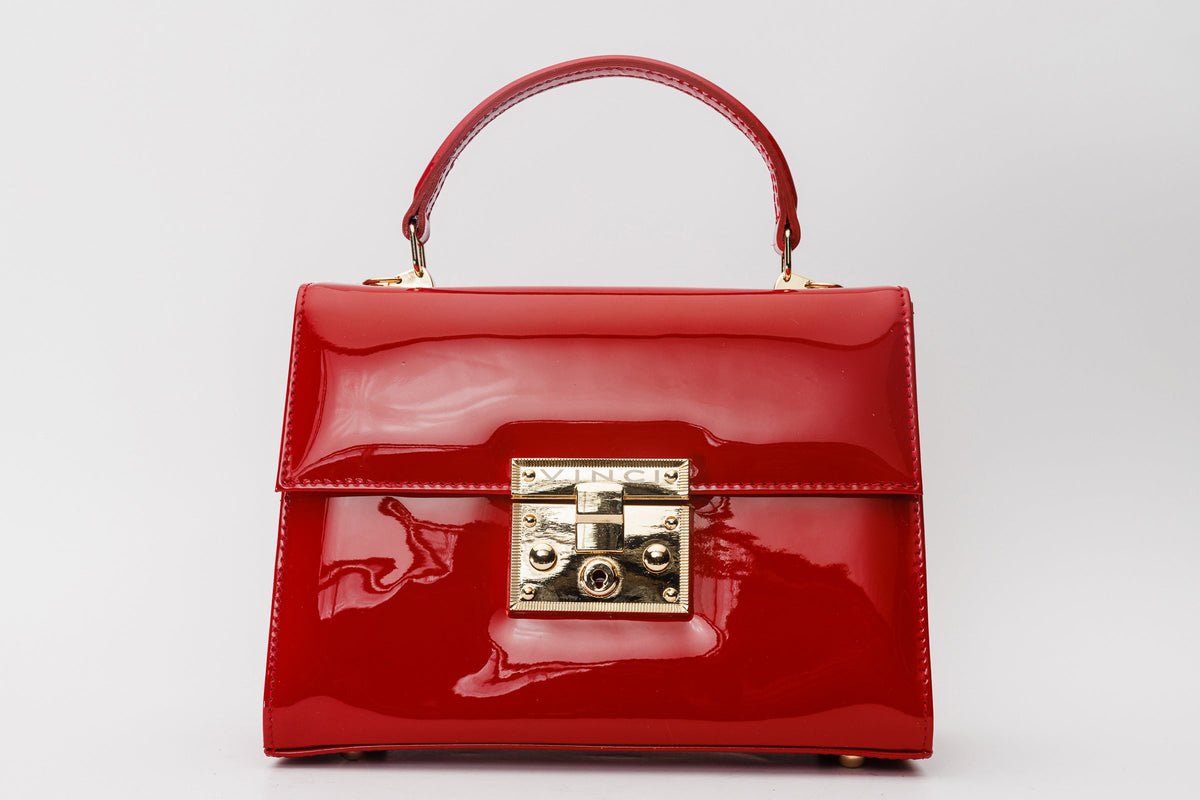 Vinci Leather The Ege Red Patent Leather Handbag – product view 2