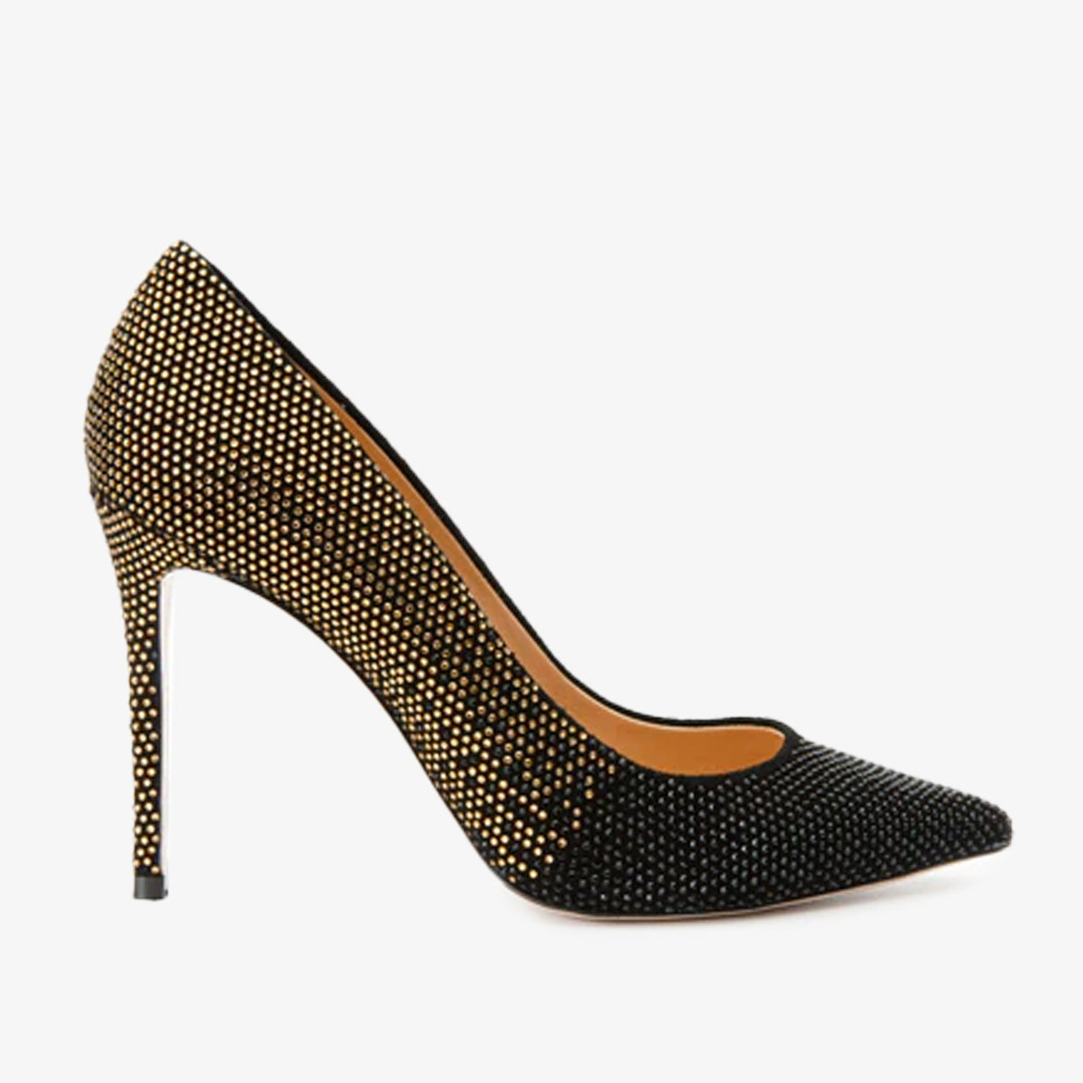 Vinci Leather The Bago Black & Gold Glitter Leather Pump Women Shoe – product view 1