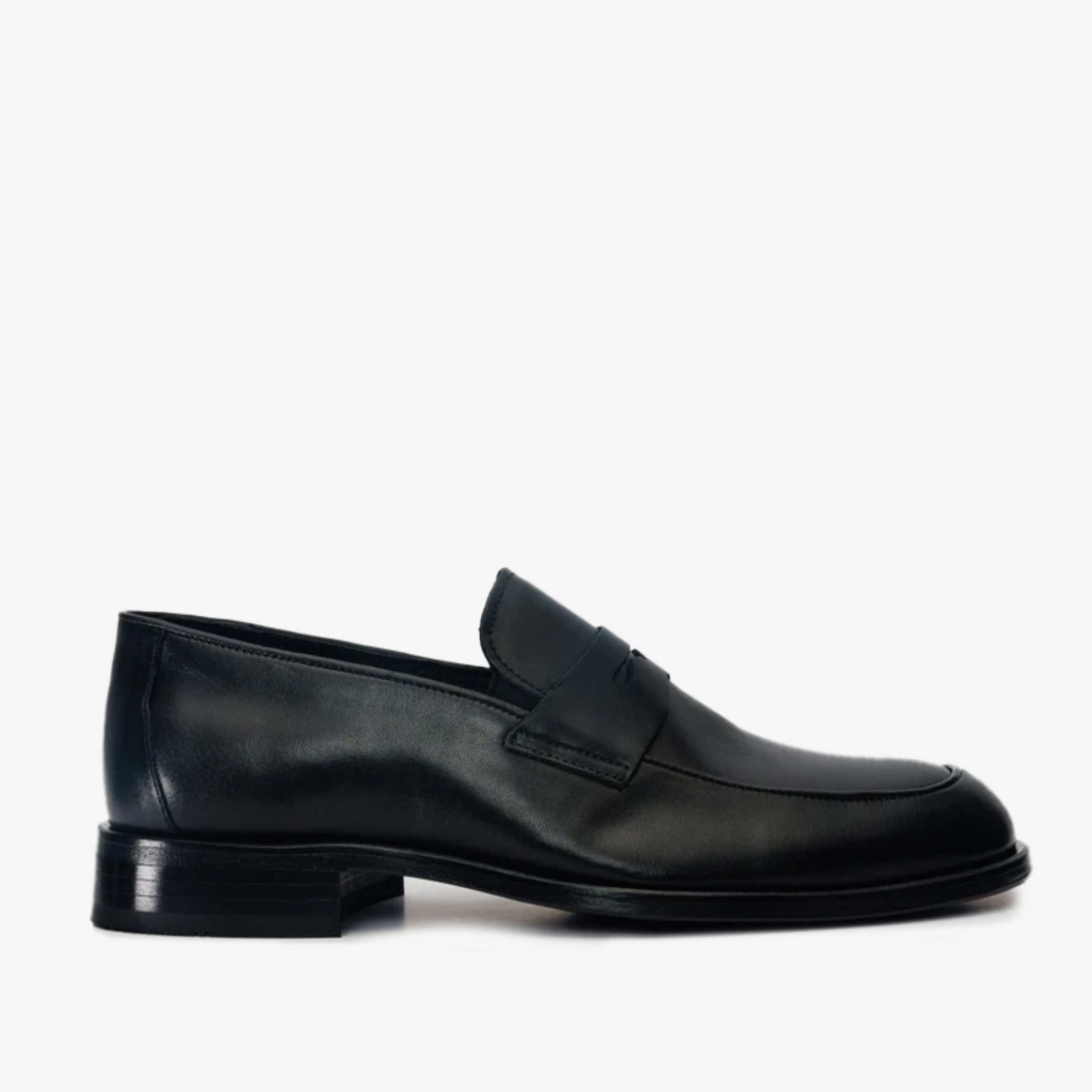 The Marinka Black Leather Shoe Penny Loafer Men Shoe