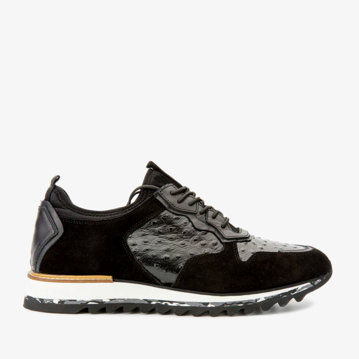 Vinci Leather The Sopez Black Leather Men Sneaker – product view 1