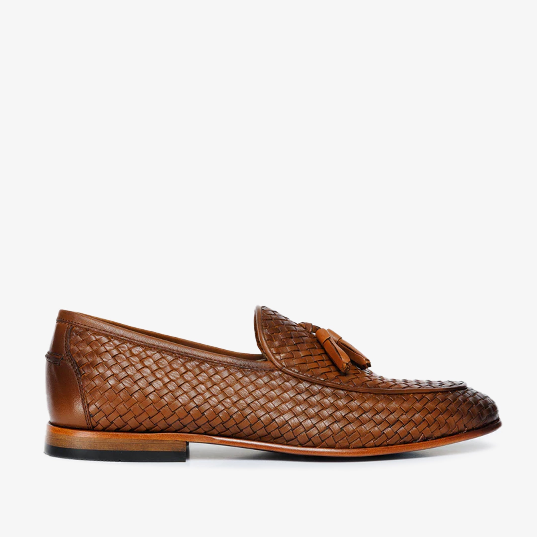 The Mclean Shoe Tan Woven Tassel Loafer Men Shoe