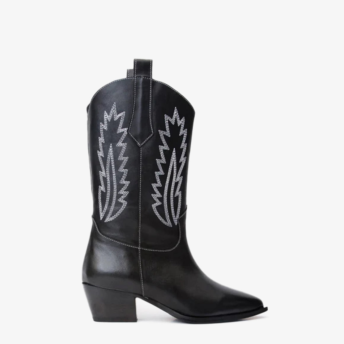 Vinci Leather The Togg Black Leather Cowboy Women Boot Final Sale! – product view 1