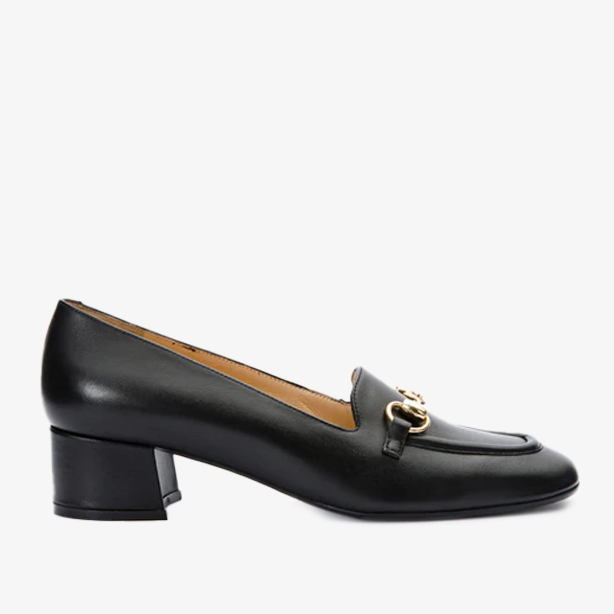 Vinci Leather The Delhi Black Leather Block Heel Pump Women Shoe – product view 1