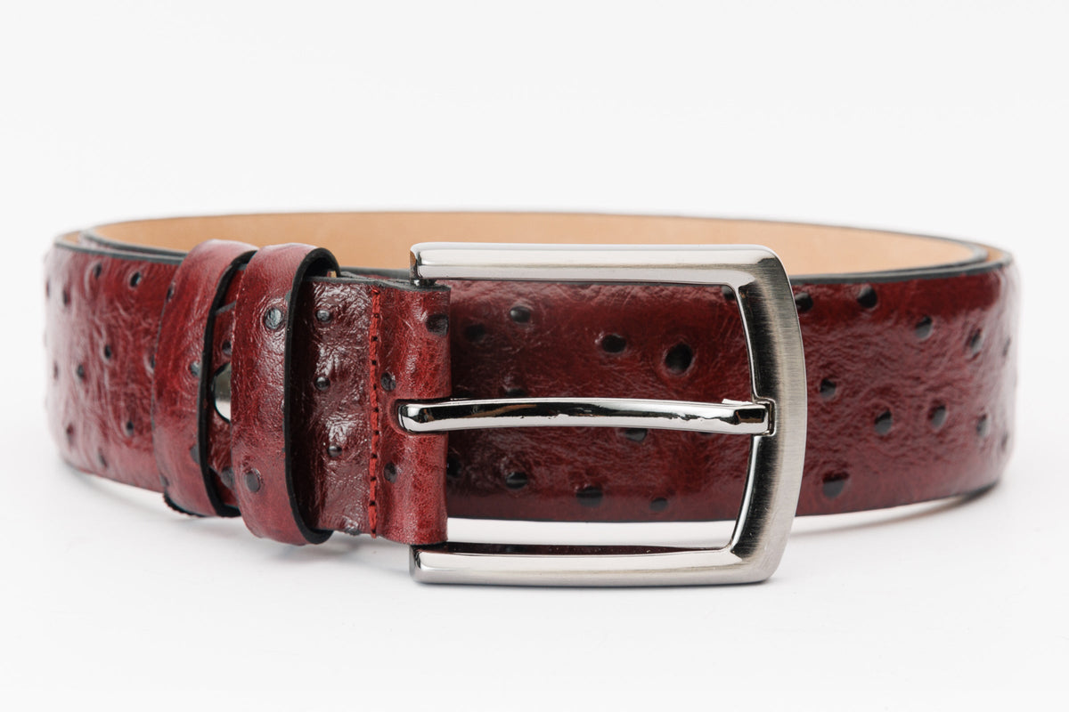 Vinci Leather The Porto Alegre Burgundy Leather Belt – product view 6