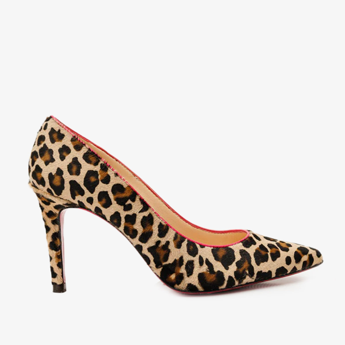 Vinci Leather The Olbia Leopard Leather Pump Fuchsia Sole Women Shoe – product view 1